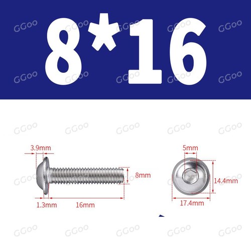 M2 M3 M4 M5 M6 M8 FLANGED BUTTON HEAD SCREWS ALLEN KEY SOCKET BOLTS A2 STAINLESS - Picture 71 of 80
