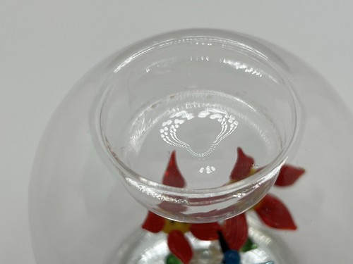 Unique Clear Glass Tea Light Holder Micro Landscape Art Glass Flower Hummingbird - Picture 6 of 13