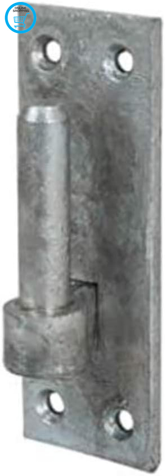 BH06200 Gate Hinge Bracket Galvanised 164 X 47 X 4Mm 16Mm Diameter Pin, Silver T