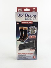 Hampton Direct 35 Below 2-Pair Unisex Socks - Black, Women's 5-7, Men's 6-8 -NEW