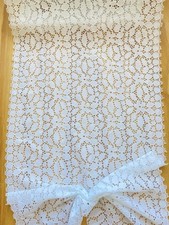 Stretch Bright White Eyelash Lace Trim for Sewing/Crafts/Lingerie/9.5" Wide