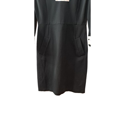 Lands' End Damen schwarz weiß Schlitz Ausschnitt Karriere Kleidung zur Arbeit Etuikleid Größe 8 - Bild 4 von 6