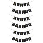 3 Pack Happy Birthday Banner Black Celebration Decorations Party