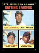 1971 Topps #61 Johnson/Yastrzemski/Oliva AL Batting LL VG X3164507
