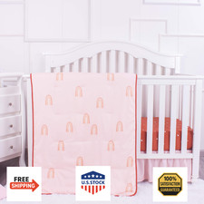 La Premura Boho Rainbow Baby Nursery Crib Bedding Set, 3 Piece Standard Size Cri