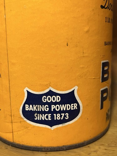 Snow King Baking Powder tin cardboard body tin nice colors empty 25 oz. size - Picture 7 of 15