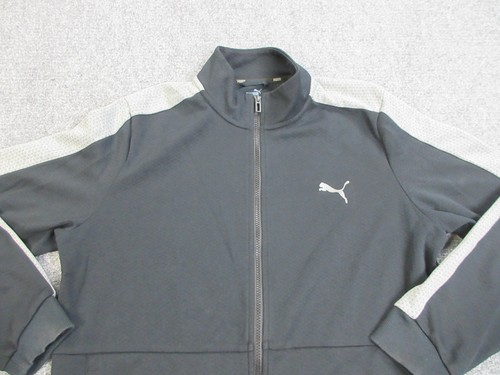 Puma Track Jacket Mens Large Black Gray Full Zip Athletic Sportswear 584802-01 - Picture 7 of 18