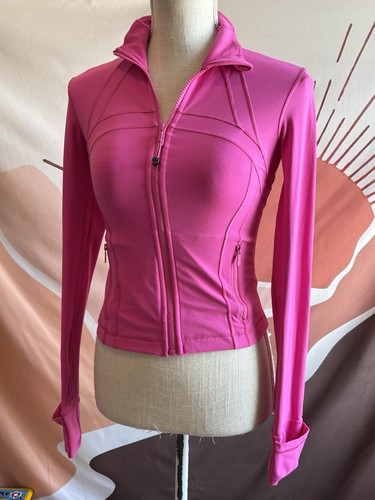 Lululemon Define Jacke Sonic Pink Damengröße 4 Nulu durchgehender Reißverschluss kurz geschnitten Yoga - Bild 2 von 19