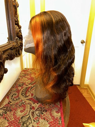 Orange Ginger Lace Front Wigs Human Hair Body Wave 13*8 HD Lace Frontal Wig - Picture 8 of 13