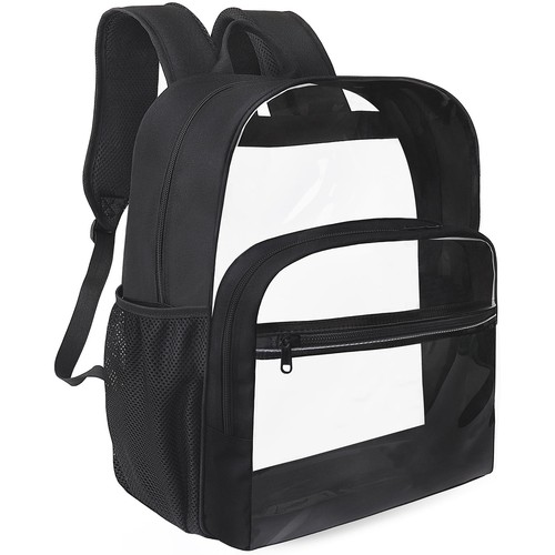 Clear Backpack for School, Heavy Duty Transparent Backpack with 0.6 mm PVC Bo...