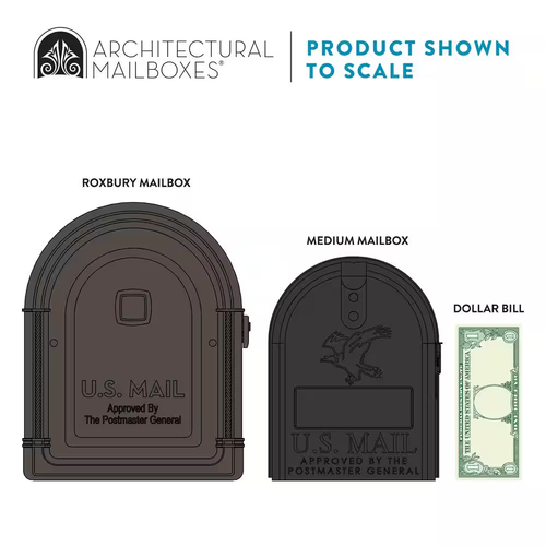 Roxbury Rubbed Bronze, Large, Steel, Post Mount Mailbox with Premium Cast Alumin - Picture 6 of 12