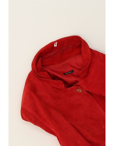 VINTAGE Womens Oversized Suede Jacket IT 36 XS Red Leather MQ06 - Picture 6 of 7