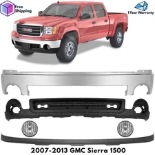 Front Bumper Chrome Steel & Lower Valance Kit For 2007-2013 GMC Sierra 1500