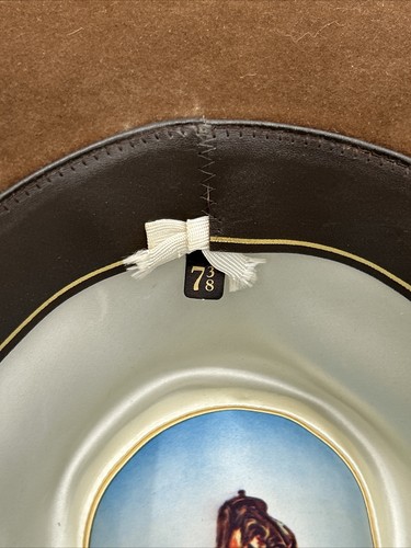 Vintage Stetson 5x Beaver Felt Brown Cowboy Hat Size 7 3/8 With Feathers & Box - Picture 13 of 19