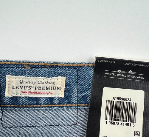 Pantalones de mezclilla Levi's Premium para mujer 501 años 90 tiro medio pierna recta azul 25x30 nuevos con etiquetas - Imagen 7 de 10