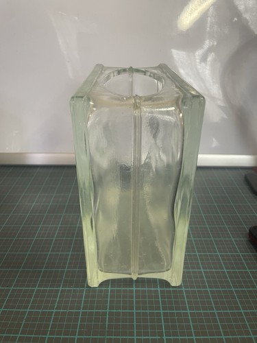 Blocco di vetro decorativo motivo ondulato vaso o fioriera in vetro 7,75" - Foto 4 di 6