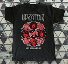 Led Zeppelin North American Tour 1977 Black Unisex T-shirt Size S-5XL