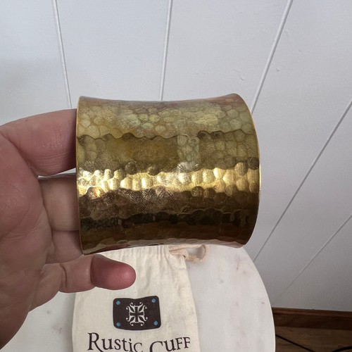 Rustikale Manschette Kupfer gehämmert Armreif Armband mit Staubbeutel - Bild 3 von 5