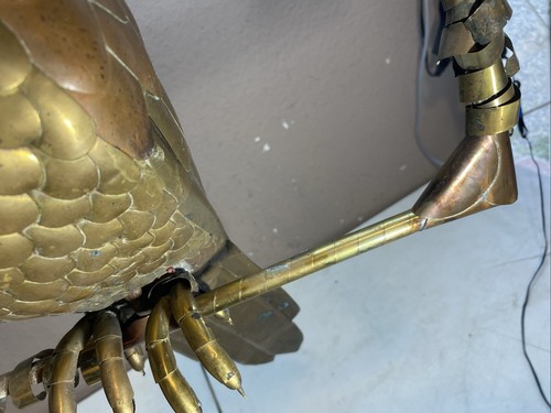 1960s Copper Sergio Bustamante Brass Metal Parrot Swing Sculpture LARGE (🔥RARE) - Picture 20 of 24