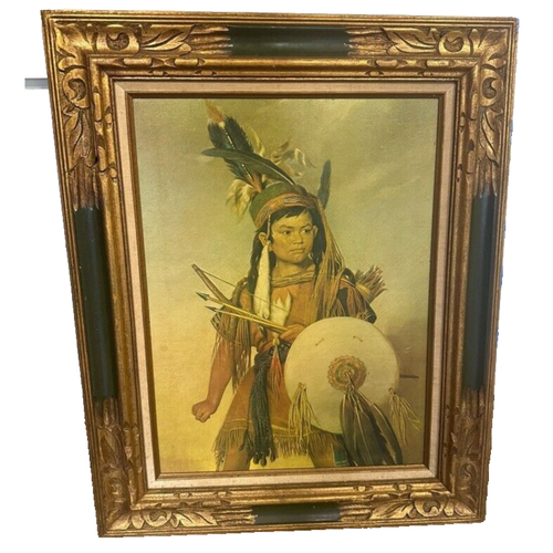 Impresión en Lienzo Nikkanochee Nativo Americano Príncipe Seminole Niño Indio Enmarcada De Colección - Imagen 2 de 13