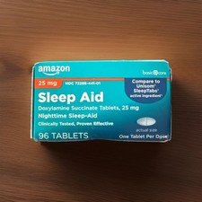 Nighttime Sleep Aid Tablets for Adults, Doxylamine Succinate 25 mg, 96 Count