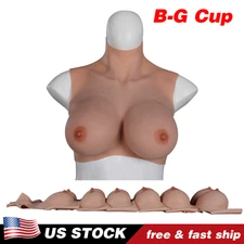 Upgrade Fake Tit Big Chest Silicone Breast Forms Realistic False Huge Boobs