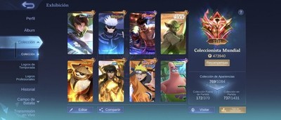 Mobile Legends: Bang Bang Account 783 Skins, High Rank, Android/iOS t