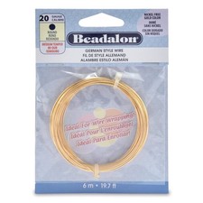 German Style Wrapping Wire, Round, Gold Color, 20 Gauge, 6 m / 19.7 ft