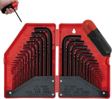31-Piece Hex Key Wrench Set, Metric & SAE, Chrome Vanadium Steel