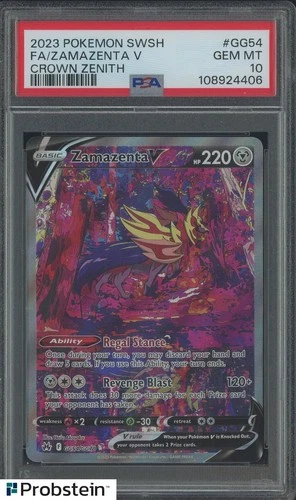 2023 Pokemon SWSH Crown Zenith #GG54 FA Zamazenta V PSA 10 GEM MINT