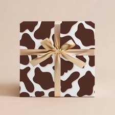 Western Wrapping Paper, Cow Print Cowboy Gift Wrap, Birthday or Wedding Roll