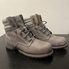 Caterpillar CAT Women  s Steel Toe Work Boots Size 9 Wide Gray P91098 New