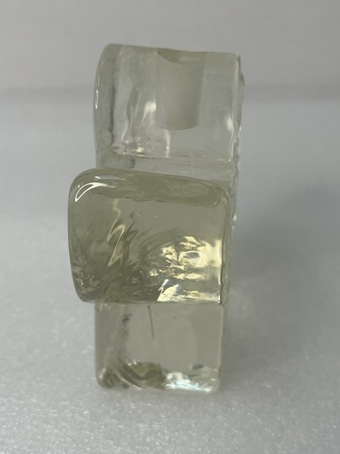 JUEGO DE 2 CANDELABROS DE ÁNGEL DE VIDRIO DE HIELO TRANSPARENTE DE COLECCIÓN WIESENTHALHÜTTE TEXTURA ALEMANIA - Imagen 3 de 16