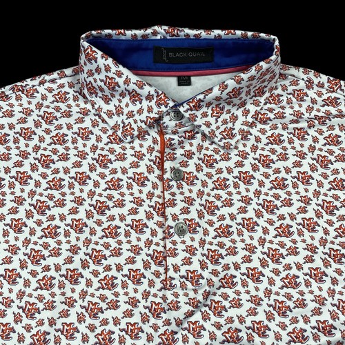 Black Quail Golf Polo Mens Size Medium Athletic Midland Christian Mustangs EUC - Picture 1 of 11