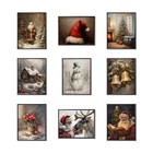 Vintage Christmas Canvas Wall Art Set of 9, Santa Claus Xmas Tree Snow Scene ...