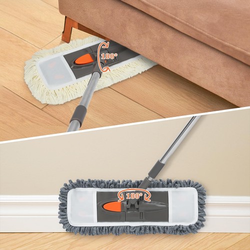 Microfiber Dust Mop with 3 Reusable Washable Pads - 58" Long Handle Wet&Dry M... - Picture 4 of 6