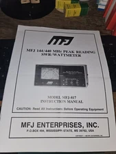VINTAGE ORIGINAL MFJ 144/440 MHz PEAK READING SWR WATTMETER MFJ-817 MANUAL