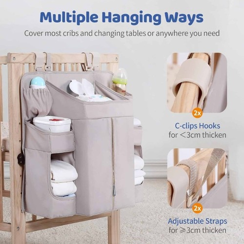 Modern Nursery Hanging Storage System C Shape Clips Design for Diapers Clothing - Picture 5 of 12