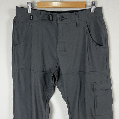 Pantalón Prana Stretch Zion Slim II Gris Hierro Oscuro Para Hombres 32x32 Cinturón Carga Calce Relajado - Imagen 2 de 10