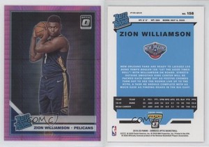 2019 Panini Donruss Optic Rated Pink Hyper Prizm Zion Williamson #158 Rookie RC