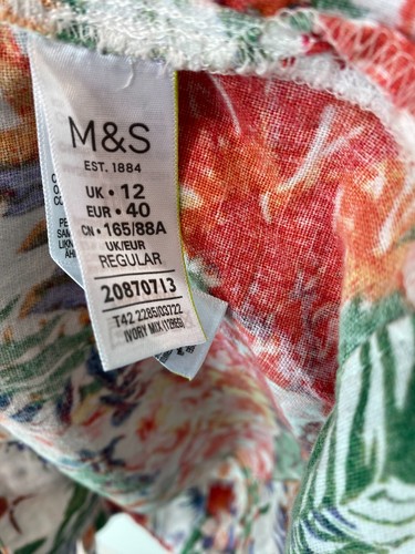 M&S Collection Multicoloured Tropical Floral Shift Dress Sleeveless UK12 - Picture 6 of 10