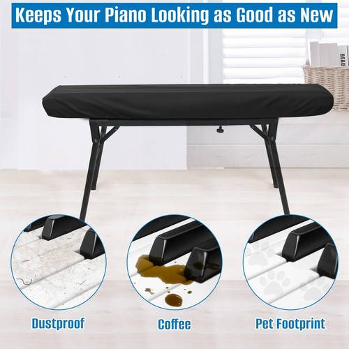 88 Tasti Piano Keyboard Dust Cover, 210D Oxford Tessuto Copertura Pianoforte Digitale con... - Foto 6 di 7