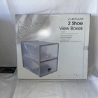 Lakeland 2 Large Clear Plastic Shoe Box w/ Drop Front Fits Up To Size 8 Shoe