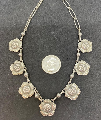 Georg Jensen Wendel Sterling Silver Choker Necklace Denmark 5B 15 inch - Picture 10 of 10