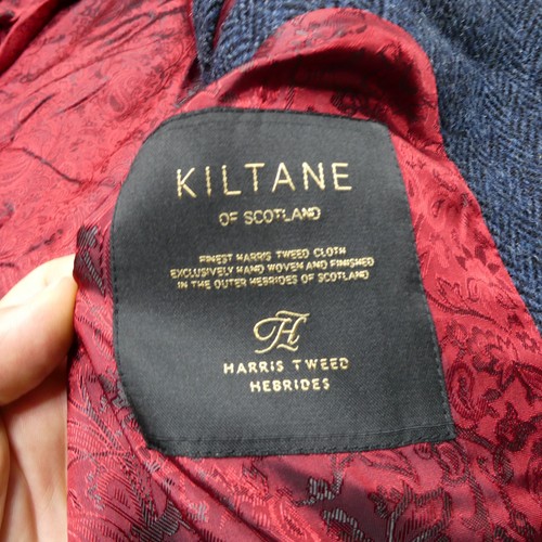 Kiltane Harris Tweed Blazer Mens 52R Wool Herringbone Elbow Patch Scotland Jacke - Picture 3 of 9