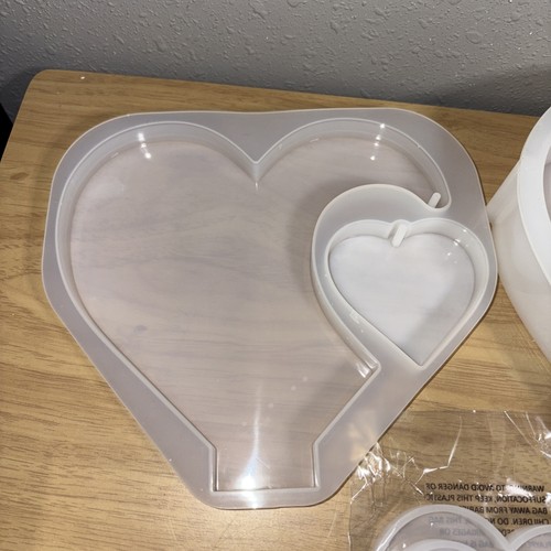 "Lote antiadherente molde de silicona en forma de corazón 1,25"" - 8"" (resina, cera, jabón, etc.)" - Imagen 3 de 7