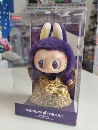 LABUBU × PRONOUNCE WINGS OF FORTUNE Vinyl Plush Hanging Card ORIGINAL POPMART - Foto 1 di 11