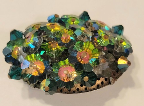 Vintage Watermelon Margarita Rivoli Peacock Rhinestone Brooch Pin Lot Variety - Picture 10 of 11