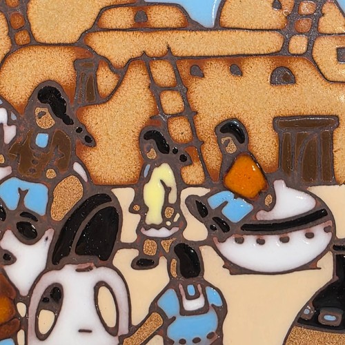 Remache de azulejos de arte de escena nativa americana Earthtones 1990 Tucson EE. UU. 6x6" - Imagen 4 de 8
