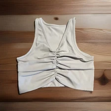 HoneyCut Dancewear "Flex" Crop Top in "Bone" Child Large